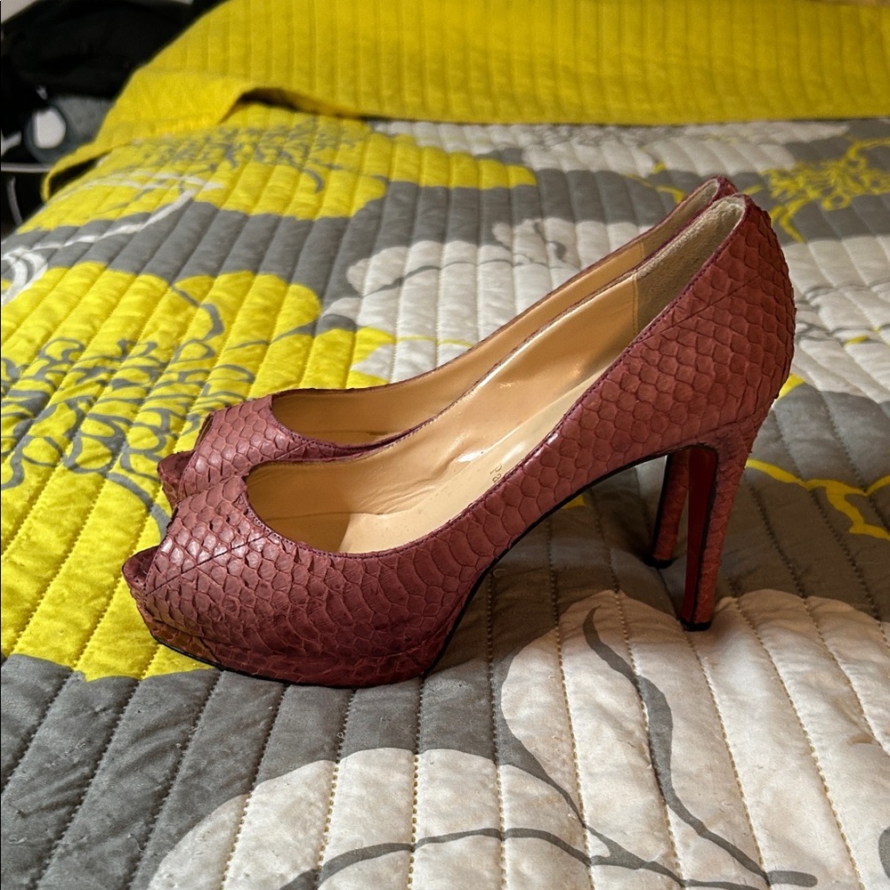 Christian Louboutin Peep Toe Heels - Pink - Picture 2 of 6